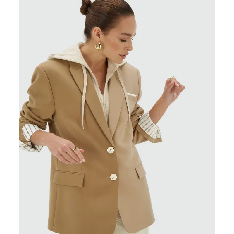 suus-hoodie_khaki-light-camel_jv-2512-0305-602_spring-26-drop-0_bm_113 Josh V Blazer Suus JV-2512-0305 602 Khaki/Light Beige