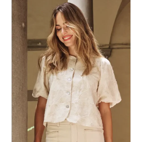 Esqualo Blouse SP26.28005 124 Ecru