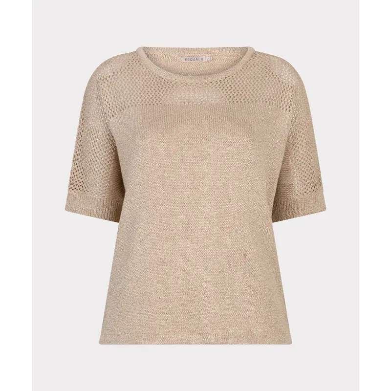EsQualo_Spring-2026_168_SP26.02017 Esqualo Top SP26.02017 168 Light Sand
