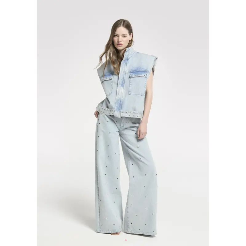 h-cs26m02 Vintage Blue3 Homage Jeans Palazzo H-CS26M02 Vintage Blue