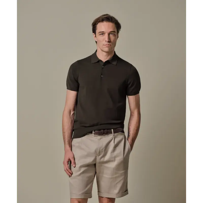 ppxd10007a-1 Profuomo Polo PPXD10007a Dark Brown