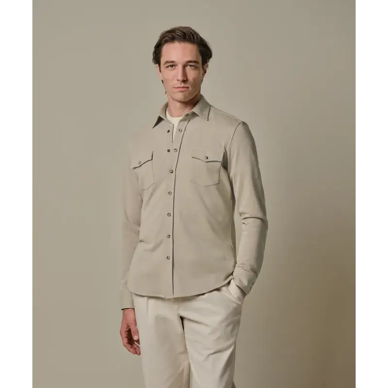ppxf10001b-1 Profuomo Overshirt PPXF10001b Beige