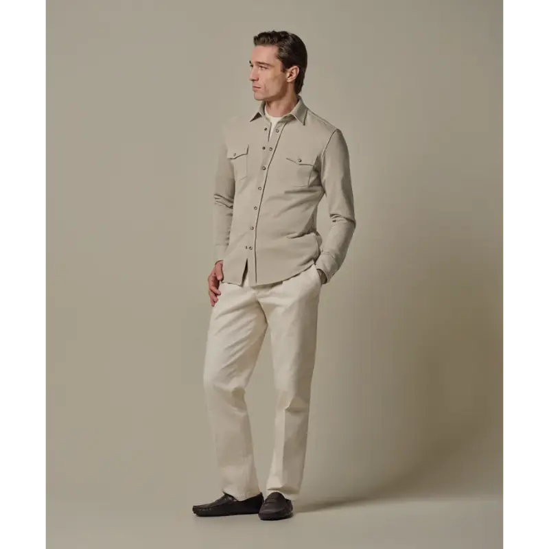 ppxf10001b-3 Profuomo Overshirt PPXF10001b Beige
