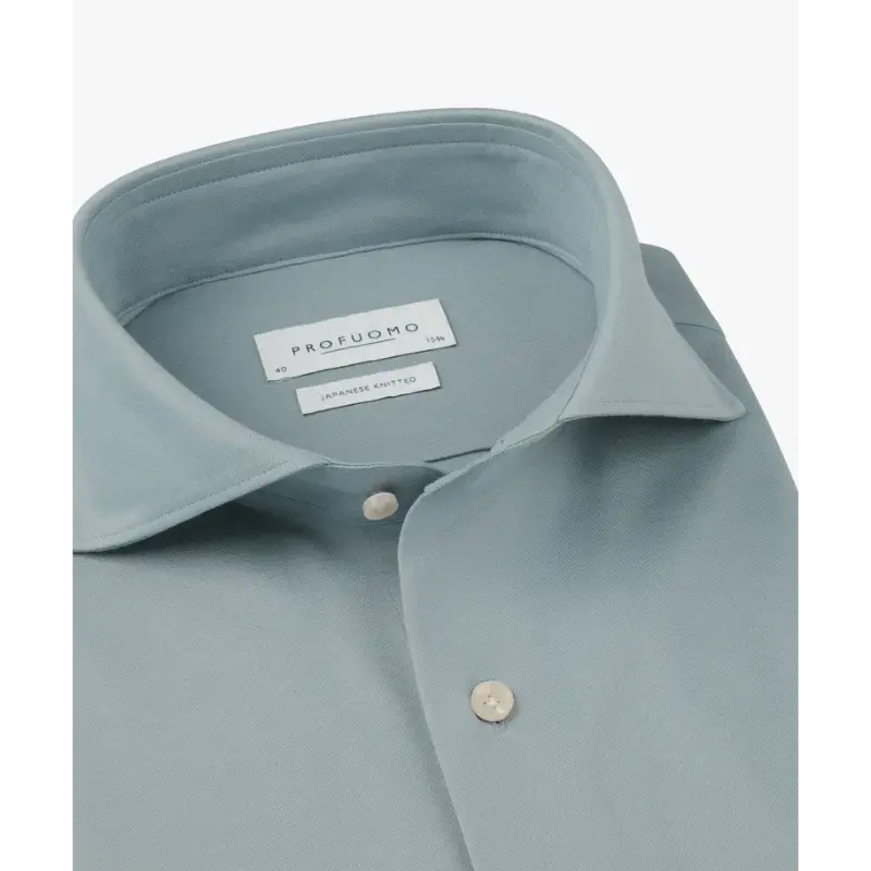 ppxh10032h-2 Profuomo Japanese Knitted Overhemd PPXH10032h Blauw