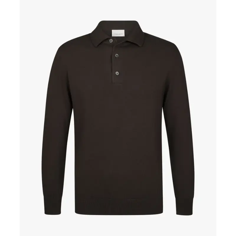 ppxj10005a-7 Profuomo Luxury Basic Polo PPXJ10005a Dark Brown
