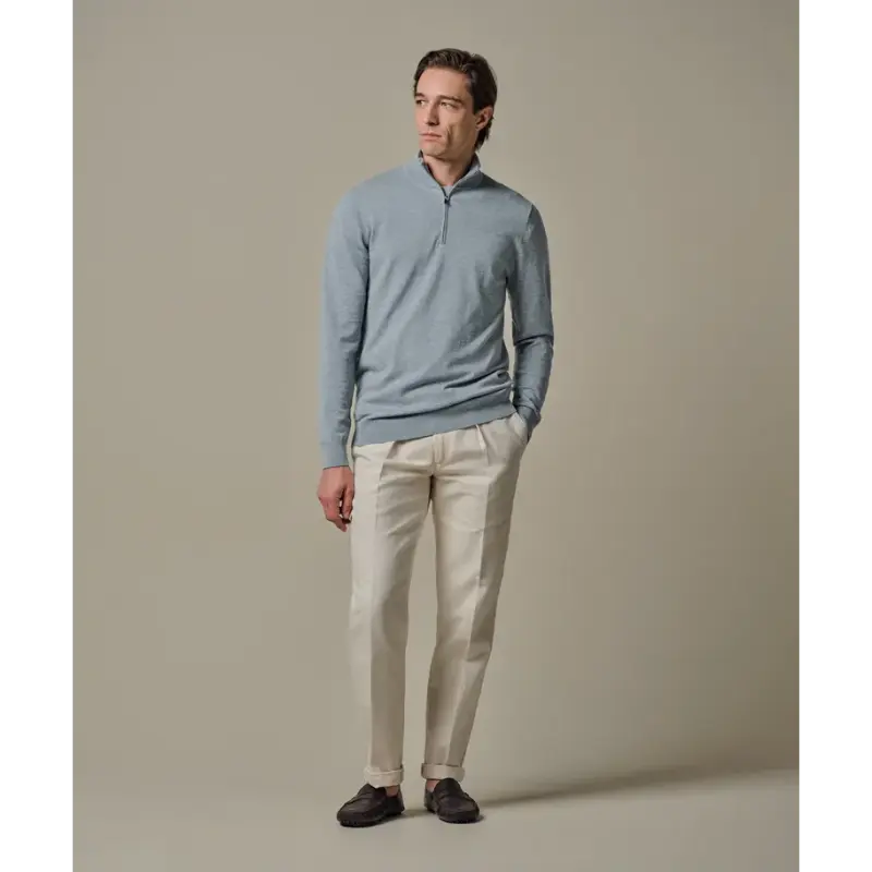 ppxj10008g-2 Profuomo Trui PPXJ10008g Lichtblauw