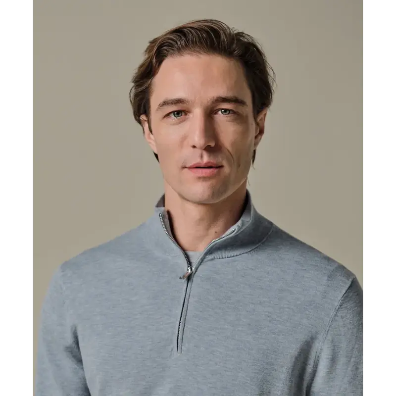 ppxj10008g-3 Profuomo Trui PPXJ10008g Lichtblauw