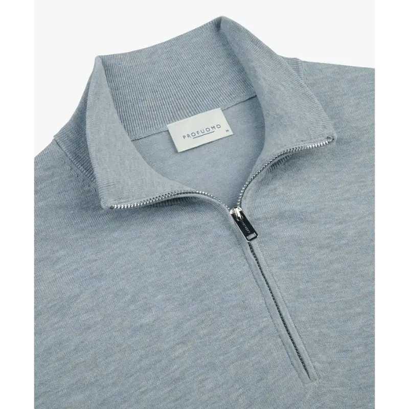 ppxj10008g-5 Profuomo Trui PPXJ10008g Lichtblauw