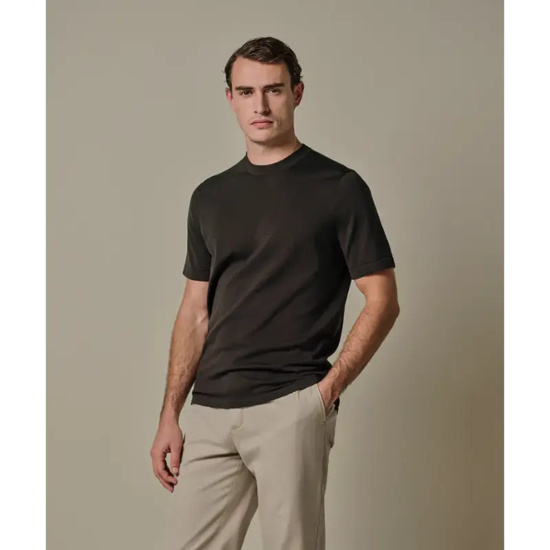 ppxt10009b-1 Profuomo T-Shirt PPXT10009b Dark Brown