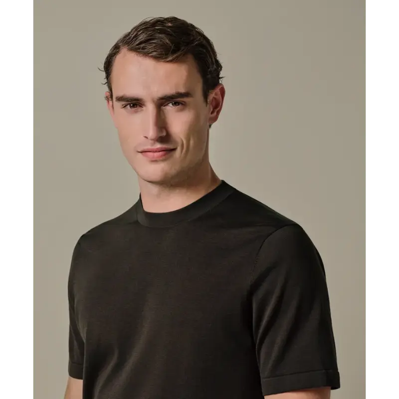 ppxt10009b-3 Profuomo T-Shirt PPXT10009b Dark Brown