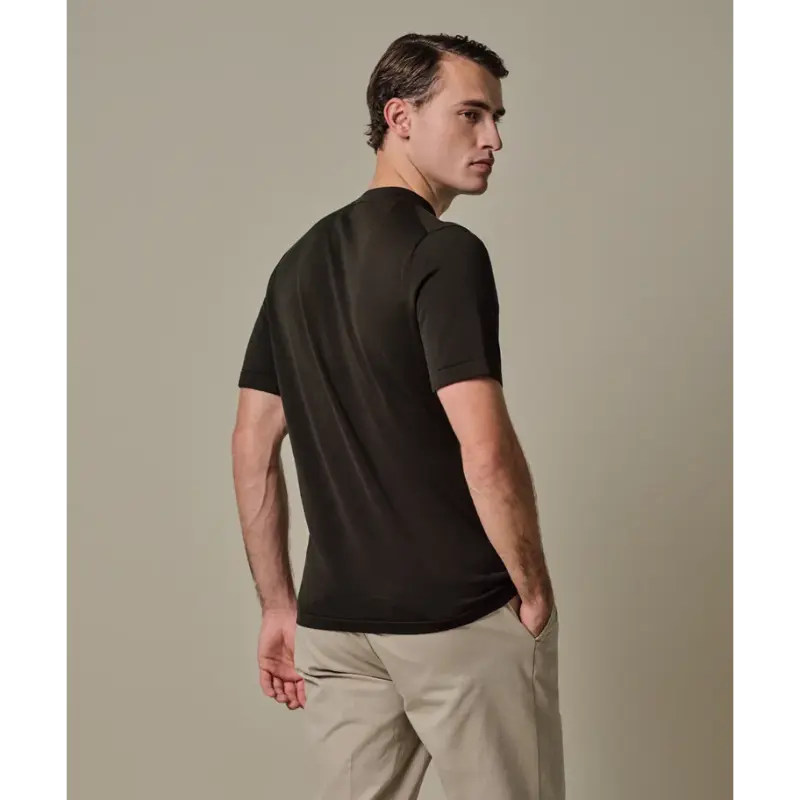 ppxt10009b-4 Profuomo T-Shirt PPXT10009b Dark Brown