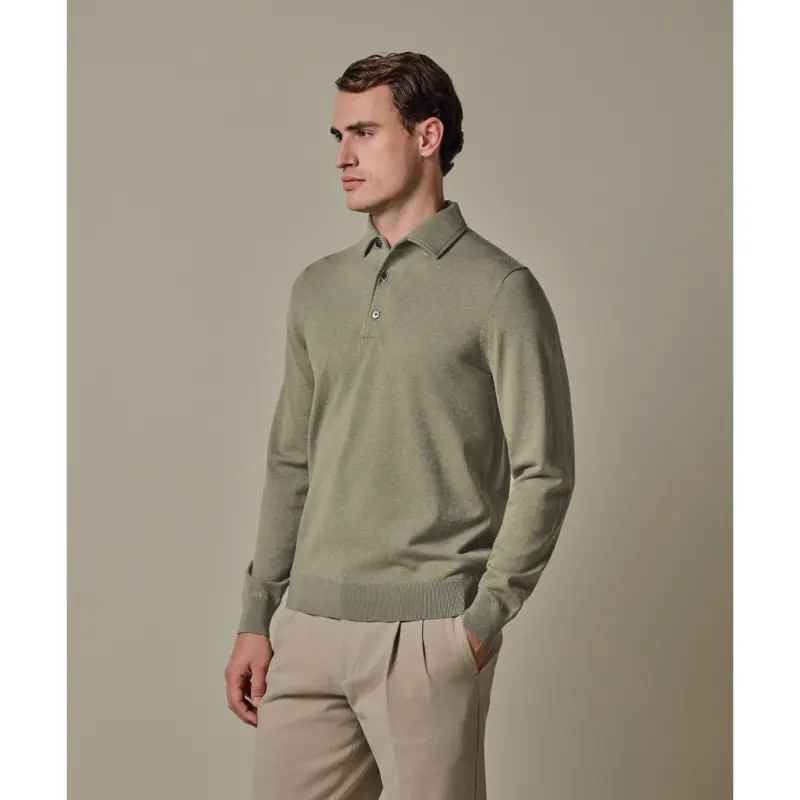 profuomo-ppxj10005d-green-groen-one-piece-polo-lan (2) Profuomo Luxury Basic Polo PPXJ10005d Groen