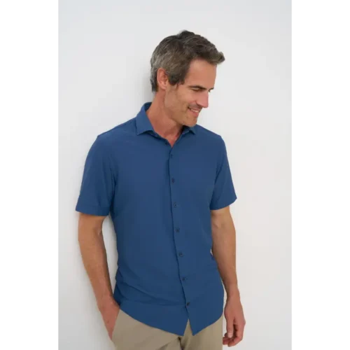 R2 Overhemd 132.WSPSS.031 010 Blauw