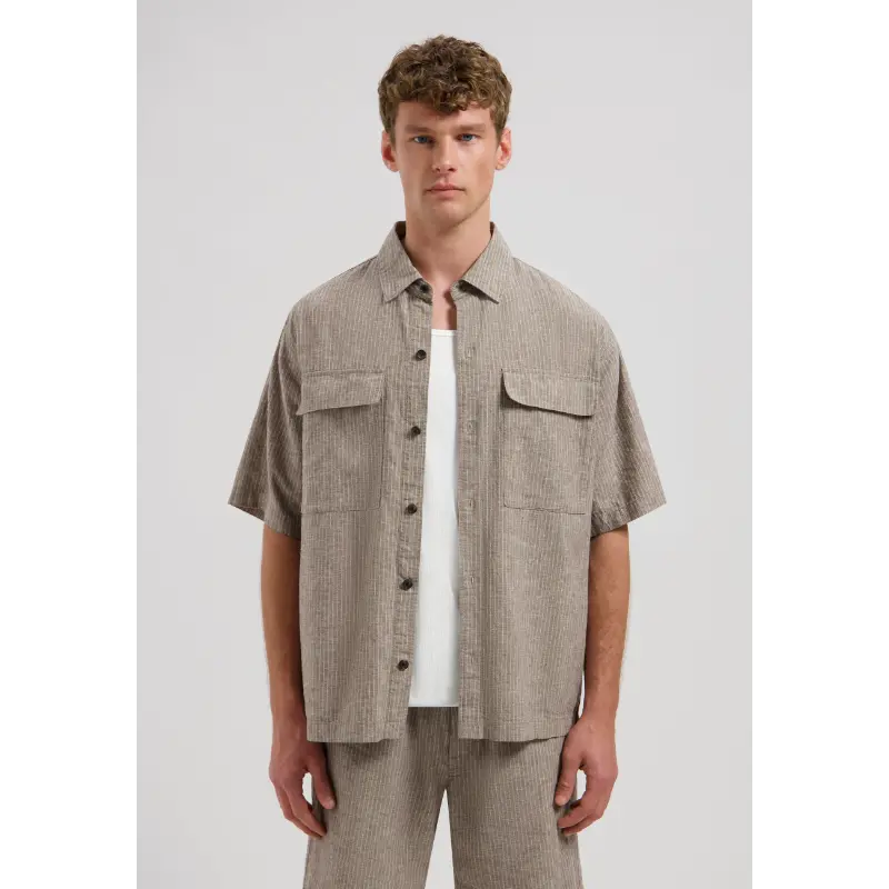 311521 Brown2 Dstrezzed Overhemd Pinstripe 311521 216 Grey Brown