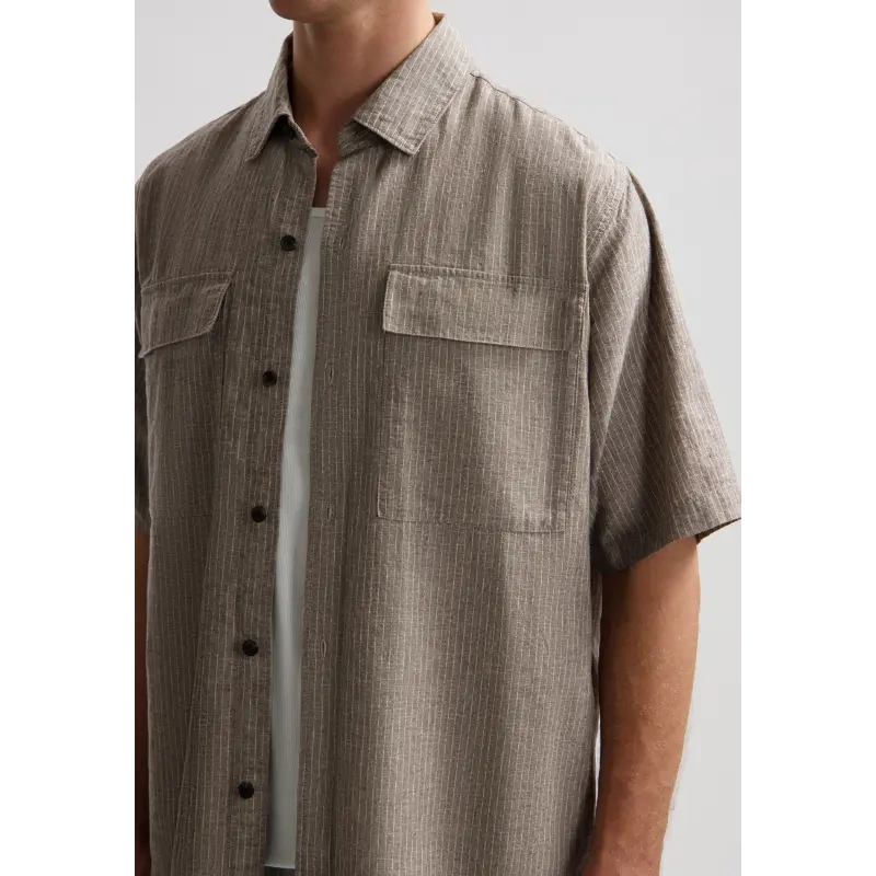 311521 Brown4 Dstrezzed Overhemd Pinstripe 311521 216 Grey Brown