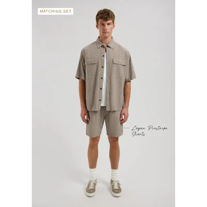 311521 Brown5 Dstrezzed Overhemd Pinstripe 311521 216 Grey Brown