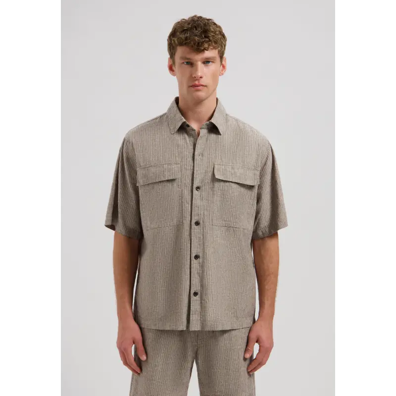 311521 Brown6 Dstrezzed Overhemd Pinstripe 311521 216 Grey Brown