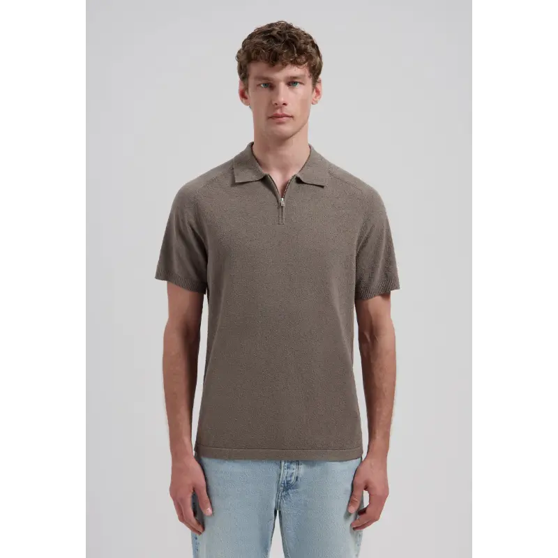 421014-ss2607 Dstrezzed Polo Pettar 421014-SS26 216 Grey Brown