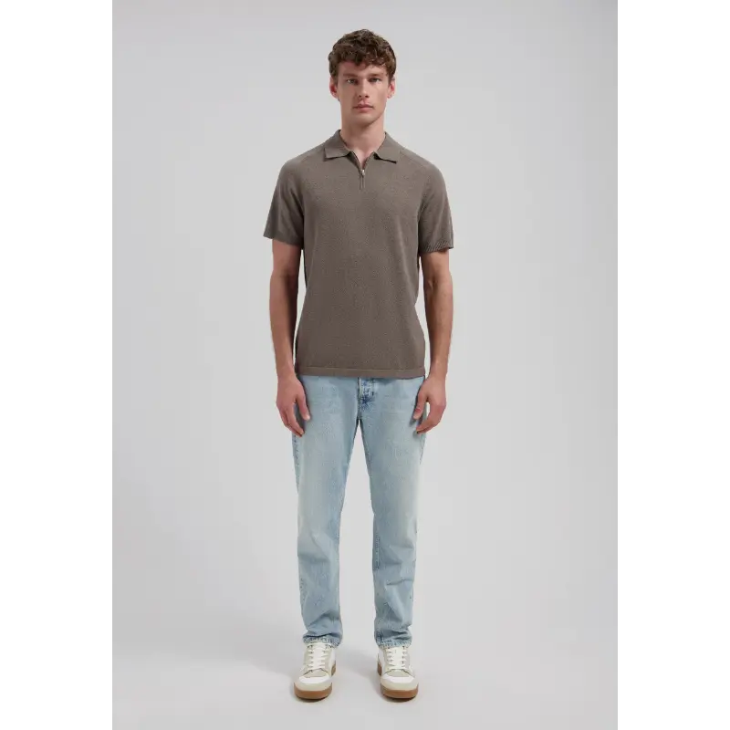 421014-ss2610 Dstrezzed Polo Pettar 421014-SS26 216 Grey Brown