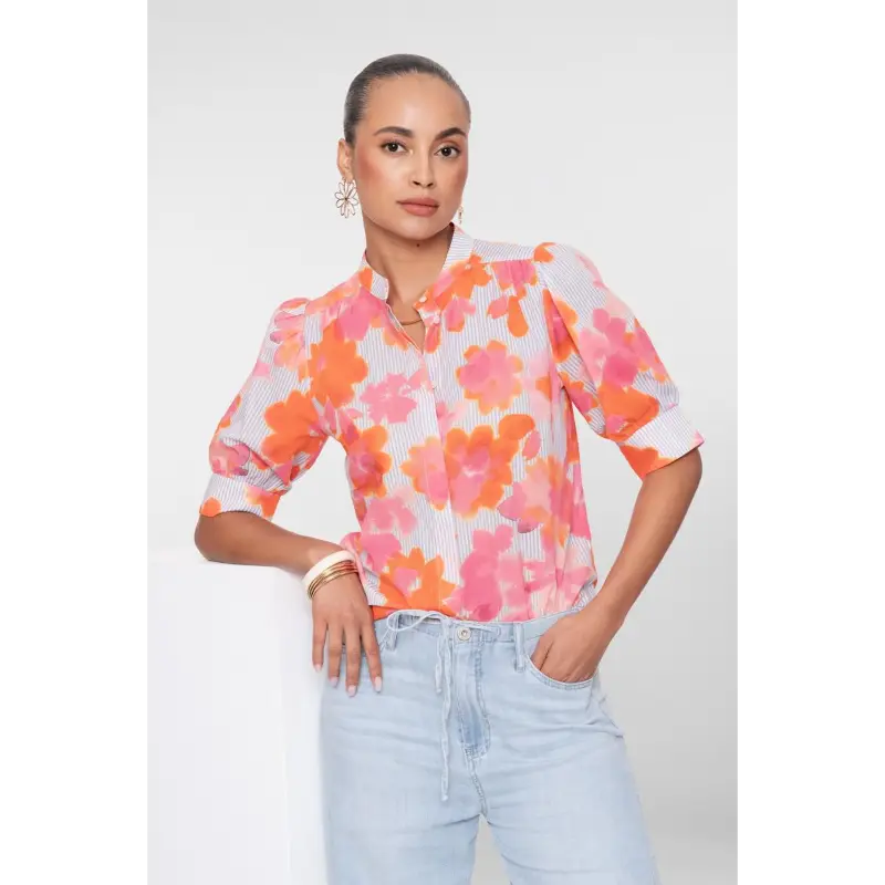 63488-20 Orange7 Geisha Blouse 63488-20 250 Multicolour
