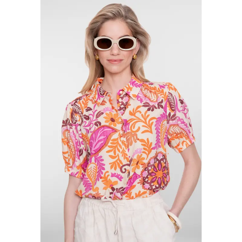 63499-20 Orange1 Geisha Blouse 63499-20 250 Multicolour