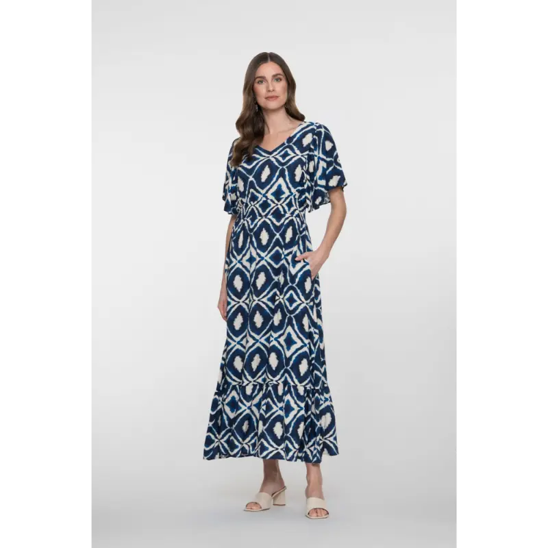 67116-20 Navy1 Geisha Jurk 67116-20 718 Ecru/Navy