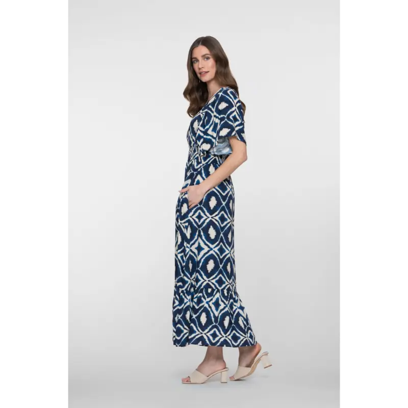 67116-20 Navy3 Geisha Jurk 67116-20 718 Ecru/Navy