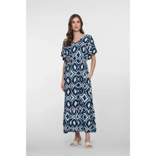 67116-20 Navy6 Geisha Jurk 67116-20 718 Ecru/Navy
