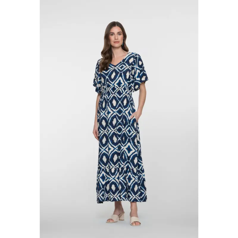 67116-20 Navy6 Geisha Jurk 67116-20 718 Ecru/Navy