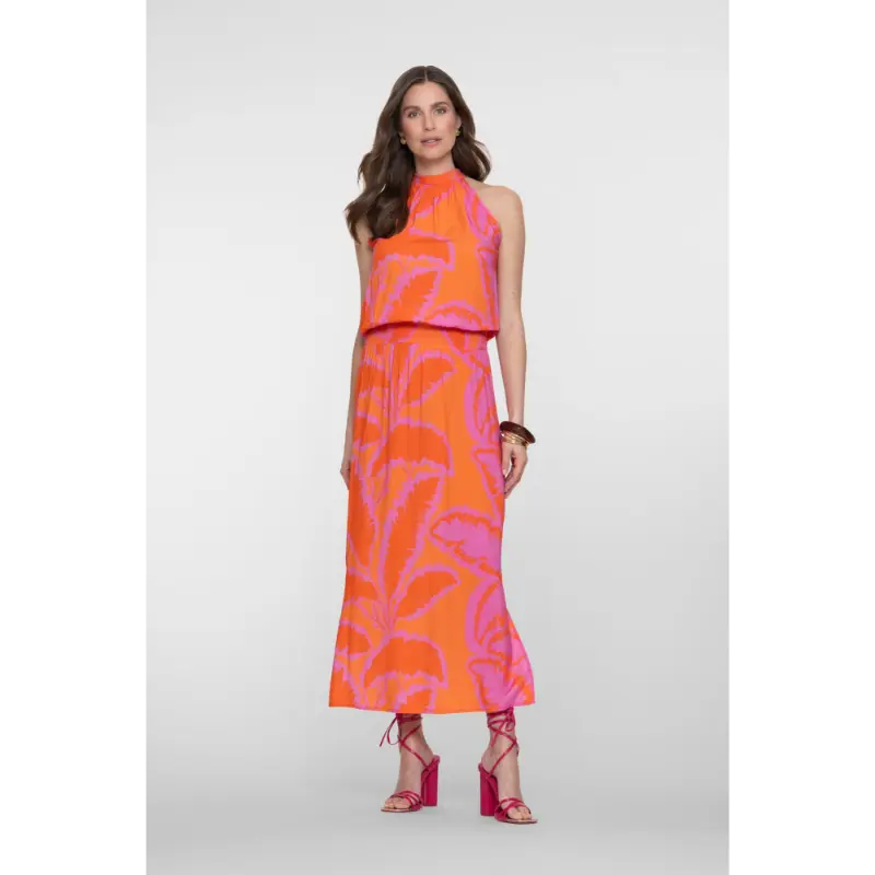 67358-70 Fuchsia4 Geisha Jurk 67358-70 445 Fuchsia/Orange