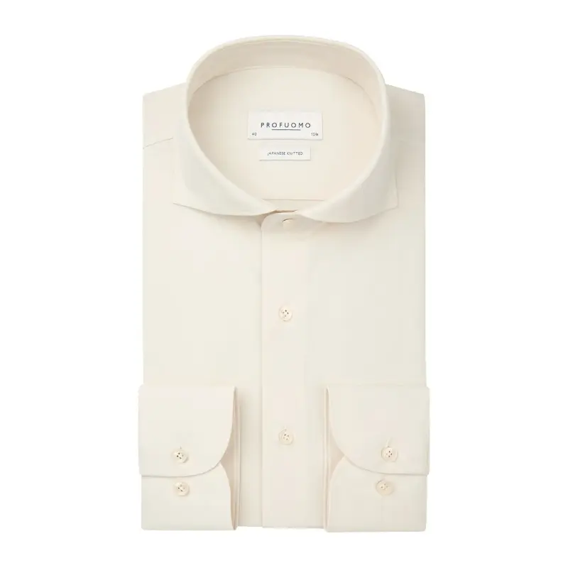 heren-overhemd-pp2h00008d_2000x2000_394441 Profuomo Japanese Knitted Overhemd PP2H00008d Off-White
