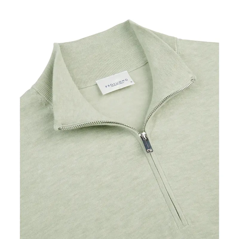 ppxj10008e1 Profuomo Trui Halfzip PPXJ10008e z1 Licht Groen
