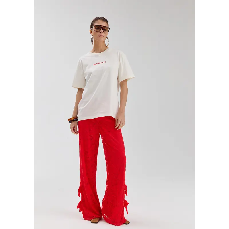 ss26y3081 Harper&Yve T-Shirt Mexicanback SS26Y308 101 Ecru