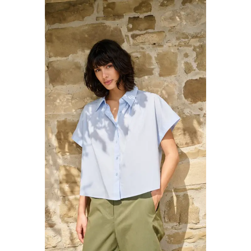 01-201202-604 Blauw01 Yaya Blouse 01-201202-604 99073 Licht Blauw