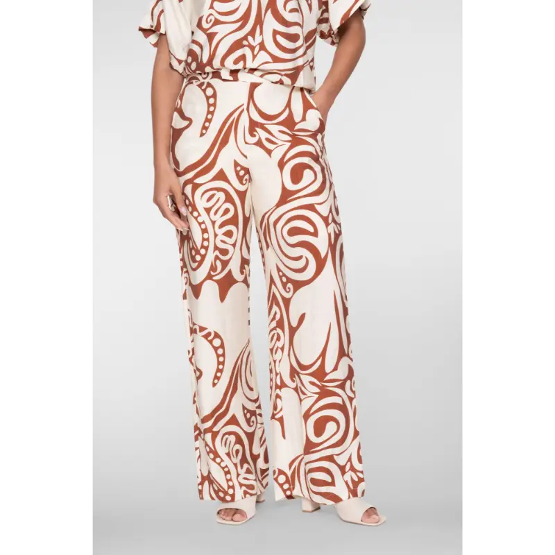 61401-26 Ecru2 Geisha Broek 61401-26 760 Ecru/Tabacco