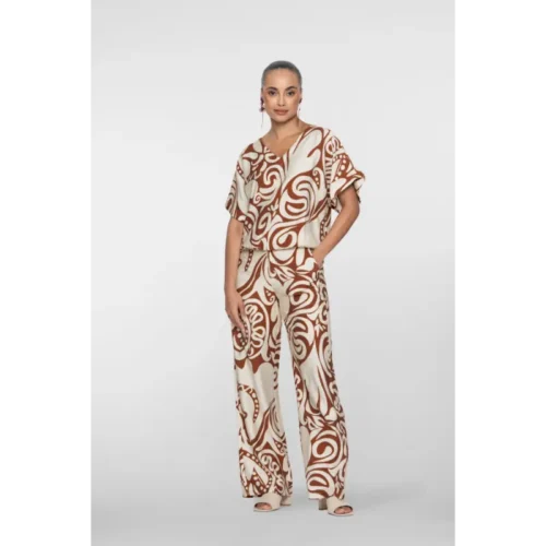 61401-26 Ecru8 Geisha Broek 61401-26 760 Ecru/Tabacco