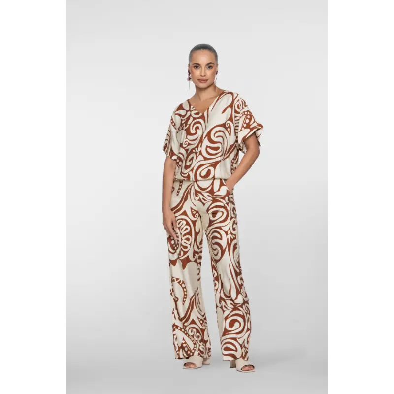 61401-26 Ecru8 Geisha Broek 61401-26 760 Ecru/Tabacco