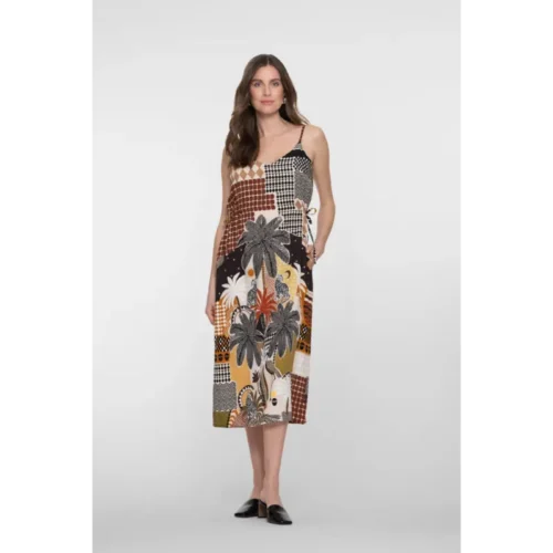 67407-20 Brown Sand1 Geisha Jurk 67407-20 775 Multicolour