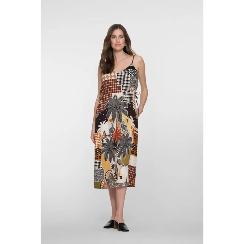 67407-20 Brown Sand1 Geisha Jurk 67407-20 775 Multicolour