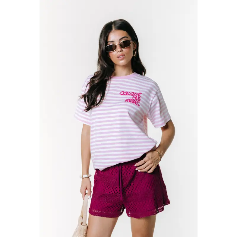 Colourful-Re_High-Summer-2026_612_WT117806 Colourful Rebel T-Shirt Puff Logo WT117806 Roze