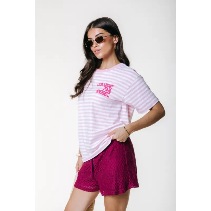 Colourful-Re_High-Summer-2026_612_WT117806_4 Colourful Rebel T-Shirt Puff Logo WT117806 Roze