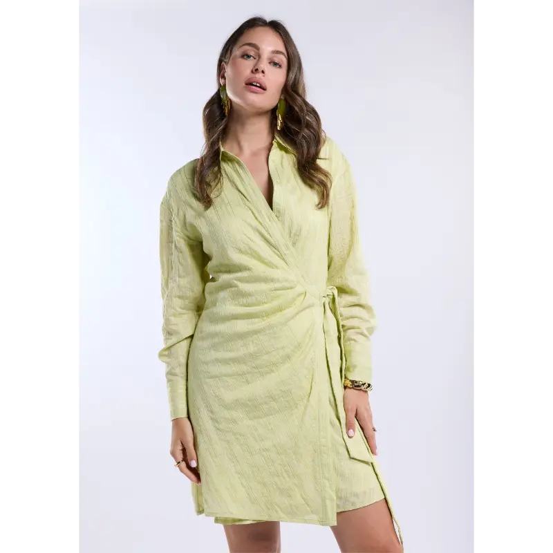 dina2 Freebird Jurk Dina 2139 Avocado Green
