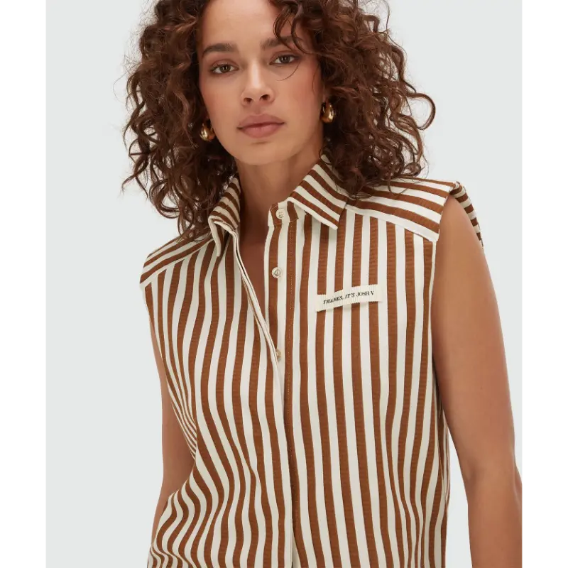 jv-2604-0109 Brown01 Josh V Blouse Suusa JV-2604-0109 635 Mocha Brown