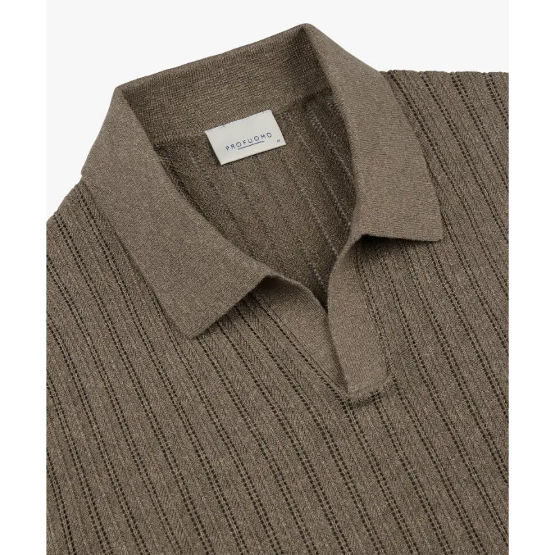 ppxd10002c Dark Brown2 Profuomo Polo PPXD10002c Bruin