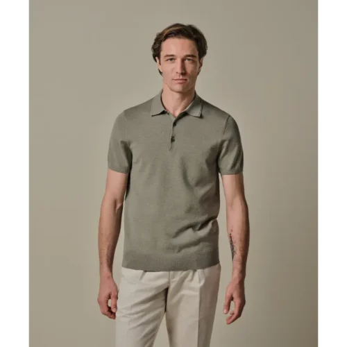 ppxd10007d Mid Green2 Profuomo Luxury Polo PPXD10007d Groen