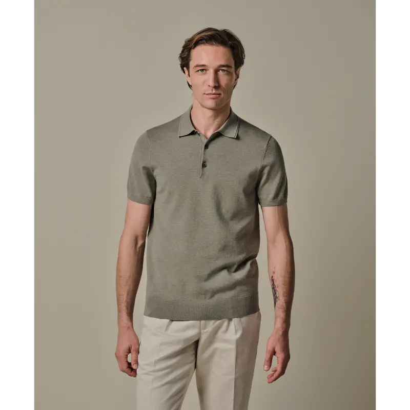 ppxd10007d Mid Green2 Profuomo Luxury Polo PPXD10007d Groen