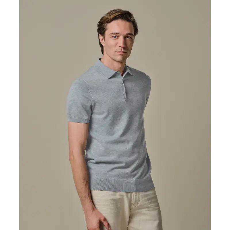 ppxd10007g Blue2 Profuomo Luxury Polo PPXD10007g Blauw