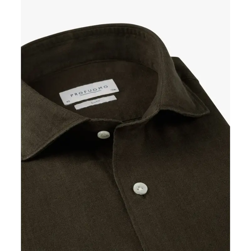 ppxh10017f Dark Brown 5 Profuomo Overhemd PPXH10017f Donkerbruin