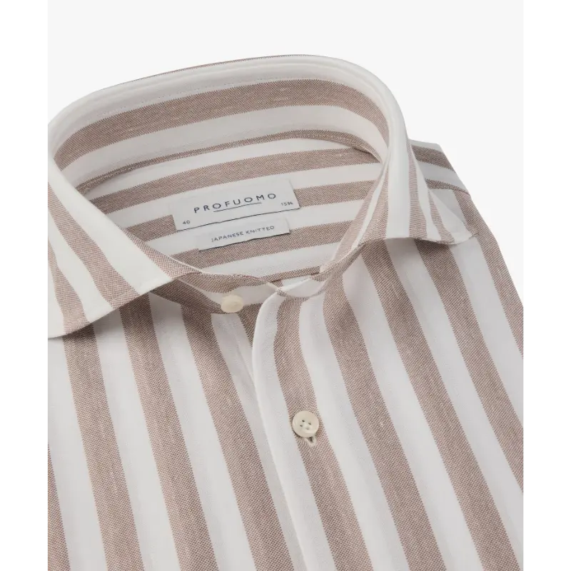 ppxh10035c Brique Clay2 Profuomo Japanese Knitted Overhemd PPXH10035c Brique