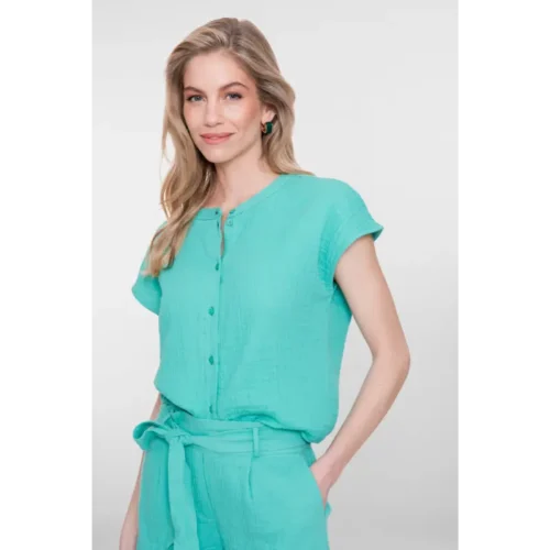 63462-20 Aqua08 Geisha Blouse 63462-20 602 Aqua